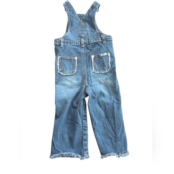 Children's Place Y2K floral embroidered denim overall‎ pants size 24 months - Picture 6 of 6